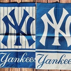 NY Yankees Double Sided Burlap Flag